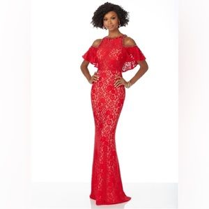 Mori Lee Red Lace Prom/Formal Dress